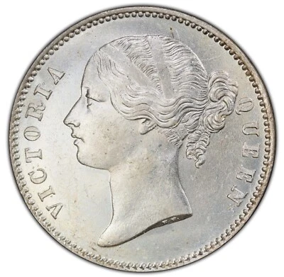 INDIA BRITISH VICTORIA 1840 RUPEE SILVER COIN UNCIRCULATED PCGS CERTIFIED MS63 - Image 1 of 4