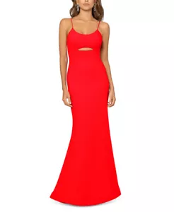 Betsy & Adam Women's Spaghetti-Strap Cutout-Detail Long Sheath Dress (Poppy, 6) - Picture 1 of 3
