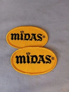 VTG 70s Original MIDAS MUFFLER BRAKES 3.5" Uniform Patch Yellow And Black (D) - Picture 1 of 4