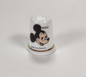 VTG Micky Mouse Thimble Souvenir Fine Bone China England Walt Disney Productions - Picture 1 of 10