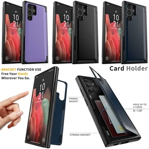 Funda a prueba de golpes abatible con ranura para tarjeta magnética para Samsung S21/S21+/S21 Ultra 5G - Imagen 1 de 58