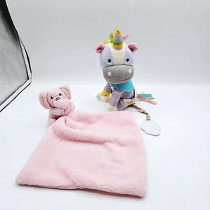 Skip Hop Unicorn Rattle Baby Bandana Buddies Lovey Teether Plush, Elephant Lovey - Picture 1 of 13