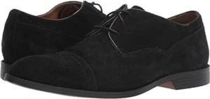 Stacy Adams Men's Dress Shoes Suede Winslow Cap Toe Derby Oxfords Black - Picture 1 of 3