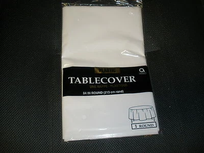 NEW AMSCAN PLASTIC TABLECOVER 84" ROUND 213 CM (O71) - Image 1 of 3