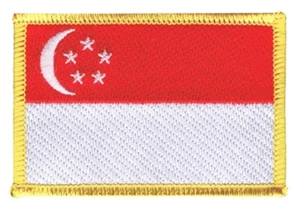 Singapur Aufnäher Flaggen Fahnen Patch Aufbügler 8x6cm - Picture 1 of 1