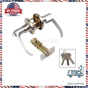 Privacy Polished Chrome Bedroom Bathroom Lever Handle Knob Door Lock lockset - Picture 1 of 18