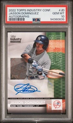 2022 TOPPS INDUSTRY CONFERENCE JASSON DOMINGUEZ #A-JD AUTO AUTOGRAPH /15 PSA 10 - Image 1 of 3