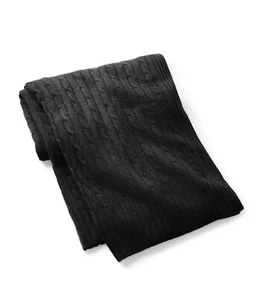 RALPH LAUREN HOME CABLE CASHMERE ÜBERWURF DECKE FARBE SCHWARZ GR. 60X60 NEU - Bild 1 von 5