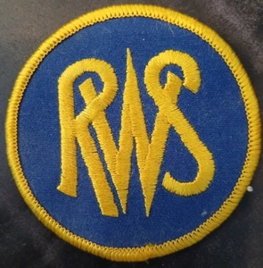 Vintage RWS Firearms Patch Guns Rifles Ammo. Iron or Sew On. Blue & Gold. New! - Picture 1 of 2