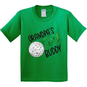 Inktastic Grandpa's Golf Buddy With Golf Ball Youth T-Shirt Fathers Day Kids Fun - Picture 1 of 5