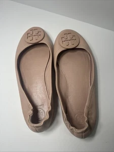 Zapatos planos de ballet de viaje Tory Burch Minnie para mujer de cuero rosa claro 7,5 - Imagen 1 de 8