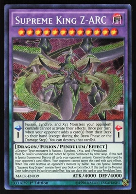 Supreme King Z-ARC MACR-EN039 Yugioh TCG Card Secret Rare HP - Image 1 of 2