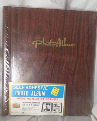 NOS Vintage Photo Album 10 Sheets Self Adhesive Photo Album Brown Cover - Image 1 of 4
