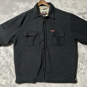 Vintage Dickies Fleece Shirt Jacket XL Black Quilted Lined Made in Taiwan - Picture 1 of 9