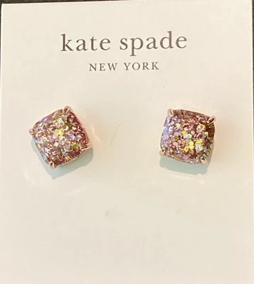 Aretes cuadrados Kate Spade color oro rosa en brillo múltiple NUEVO Foto 1 de 4