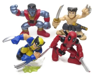Deadpool Wolverine Super Hero Squad Figure Bundle X 4 Colossus Samurai Hasbro - Image 1 of 4