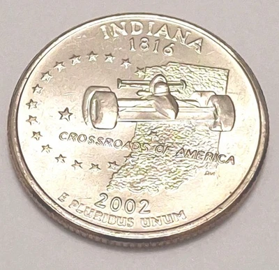 2002 P Indiana State Quarter.  Uncirculated from US Mint Collection Q431 - Image 1 of 2
