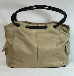 Estee Lauder Double Handle Handbag Tote Bag w/ Side Pocket - Beige & Dark Brown - Picture 1 of 8