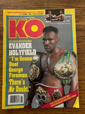 BOXING KO "Knockout" Jun 1991 HOLYFIELD, Foreman, Sugar Ray Leonard V Norris - Image 1 of 4