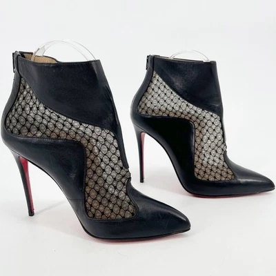 Christian Louboutin Botín Papilloboot 100 Tacones Cuero Negro EU 37 Foto 1 de 4
