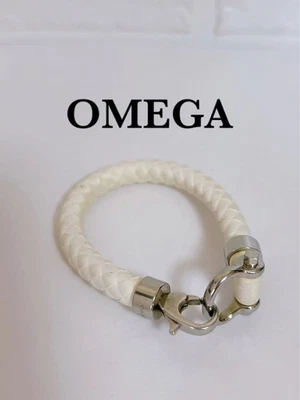 Pulsera Omega Vela Blanca Talla S Trenzada Goma Plata Acero Inoxidable Foto 1 de 4