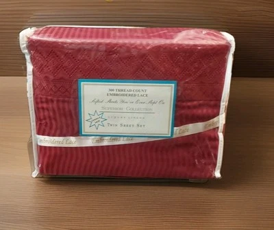 Superior Collection Twin Sheet Set, 300 Count, Red - Image 1 of 4