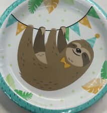 Sloth Party 7 Inch Paper Plates 8 Pack Sloth Birthday Party Supplies Tableware