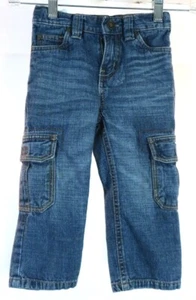 Boy 2T Jeans Blue With Adjustable Elastic Straps Straight Cargo By WonderKids - Picture 1 of 6