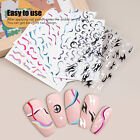 7 Sheets Of Fire Flame Nail Stickers Self Adhesive For Nail Art Design FTD
