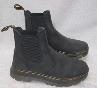 Botas Negras UGG Chelsea Embury Talla 6 AW004 Pull On Costuras Amarillas Excelente Estado Foto 1 de 4