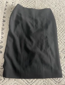 CHANEL Boutique Black Wool Skirt , Sz 36 w/ Embellished Buttons - Picture 1 of 4