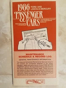 1986 passenger car maintenance schedule and record log - Picture 1 of 1