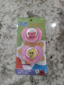 New Sesame Street 2 Pack Pacifiers with Covers, Elmo, Big Bird - Picture 1 of 1