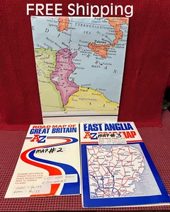 LOT of 3 *Road Maps: East Anglia, Great Britain & Europe/Middle East (Pre-Owned) - Picture 1 of 7