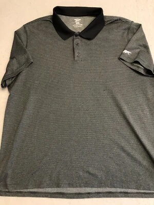 Reebok Golf Polo Shirt Mens XXL Black Stripe Breathable Active Tennis Collar - Image 1 of 4