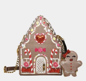 Betsey Johnson Kitsch Gingerbread House Crossbody Bag New - Picture 1 of 7