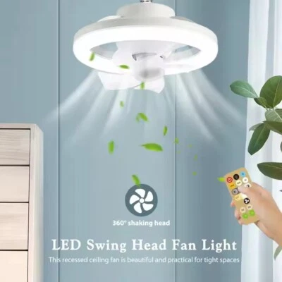 Ceiling Fan With Led Light and Remote Control 360 Rotation Cooling - Image 1 of 4