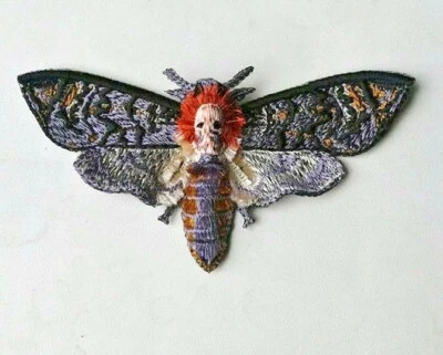 Butterfly Dead Head Insect Handmade Sew-On Embroidered Patch - Image 1 of 4