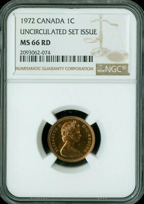 1972 CANADA CENT NGC MS66 UNCIRCULATED SET SPOTLESS  * - Image 1 of 2