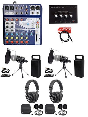 2 Person Gaming Twitch Stream w/Soundcraft Mixer+Headphones+Mic+Stand - Image 1 of 4