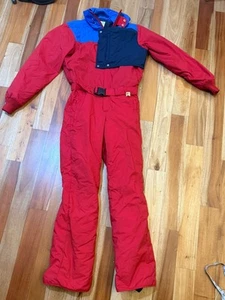 Vintage NILS SKI WEAR HERREN KLEIN SCHNEE Anzug RETRO HERGESTELLT IN DEN USA ROT blau Overall Latzhose - Bild 1 von 18