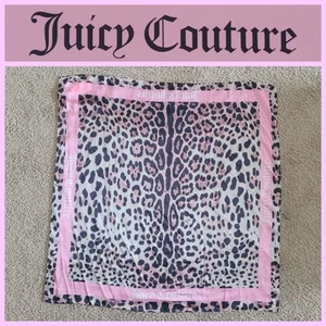 Juicy Couture Leopard Multiway Satin Scarf Petal Pink Trim 36 X 36 NWT - Picture 1 of 8