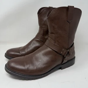Frye Herren Otis Gestapelter Absatz Motorrad Biker Roper Gurt Stiefel Braun Gr. 12 M - Bild 1 von 12