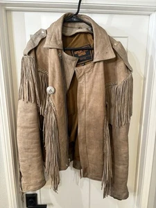 Men’s Antelope Creek Leather Jacket With Tassels Size 52 - Picture 1 of 7
