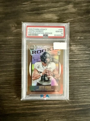 2020 Panini Legacy #150 Justin Herbert Premium Edition-Bronze /100 PSA 10 - Image 1 of 2