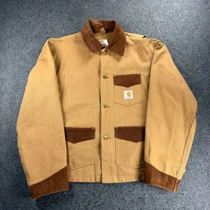 Chaqueta Carhartt Chore XL Hecha en EE. UU. CUB016 Tostada Pato Lona Pana Cuello De Colección - Imagen 1 de 9