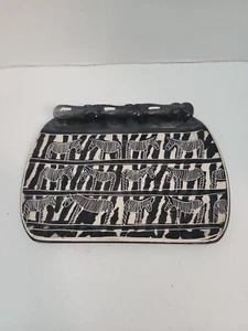 Genuine Besmo Trinket Dish Handmade In Kenya zebras ethnic - Picture 1 of 4
