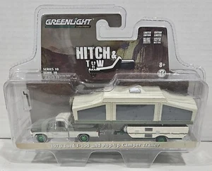 Greenlight 1:64 Hitch & Tow Die-Cast 1970 Ford F-100 Pop-Up Camper Trailer Chase - Picture 1 of 9