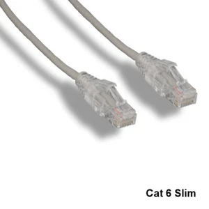 Cable Ethernet KNTK gris 1' delgado tipo Cat6 UTP 550 MHz RJ45 red de panel de conexión - Imagen 1 de 2