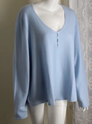 NUEVO CON ETIQUETAS HAVEN Well Within de Talbots XXL 100% Cachemira Seda Espalda Cuello en V Suéter 1X Foto 1 de 4